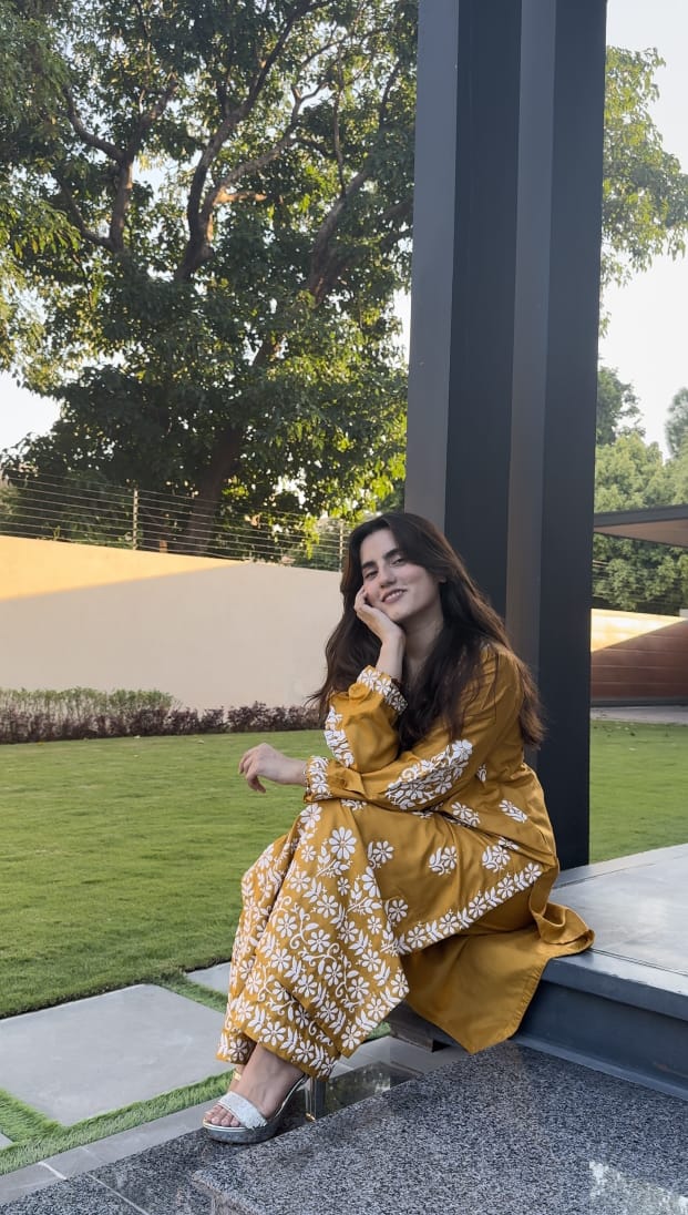 Indian Chicken Kari 2-Piece Stitched Long Embroidered Dress Premium Quality