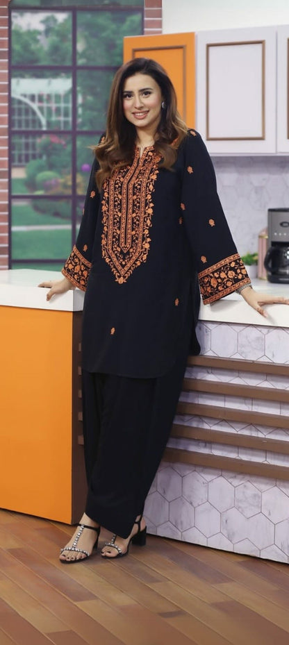 Premium Quality 2-Piece Stitched Embroidered Dress