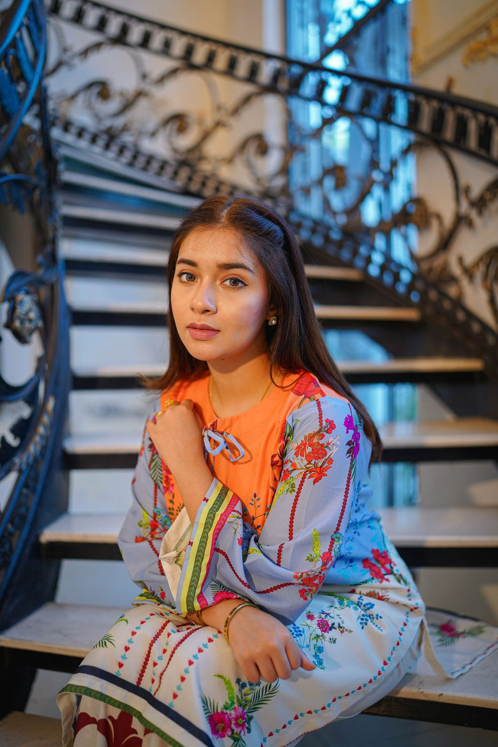 Premium Quality 2-Piece Stitched Long Length Printed Dress