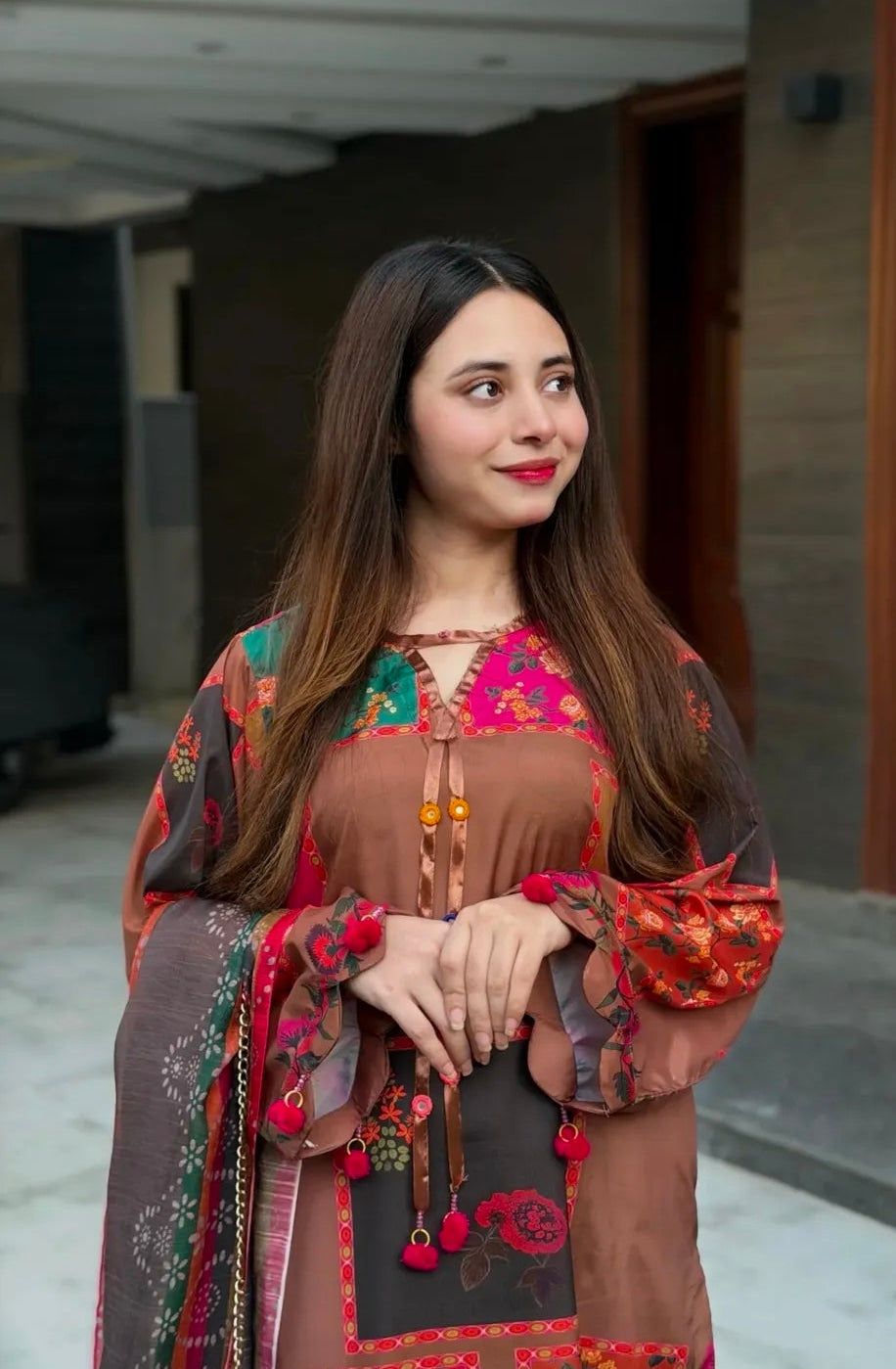 PREMIUM QUALITY 3-PIECE STICHED PRINTED DRESS