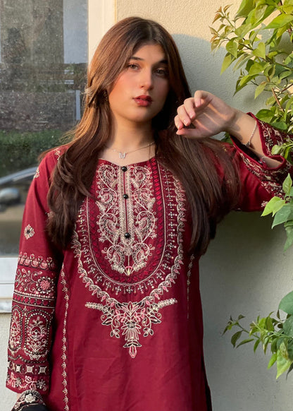 3-PIECE STICHED LONG LENGTH EMBROIDERED DRESS PREMIUM QUALITY