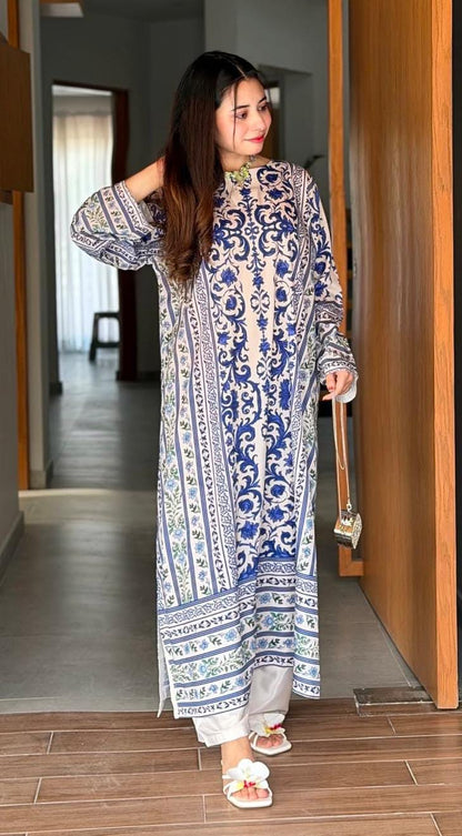 KAFTAN LONG LENGTH 2-PIECE STICHED DRESS PREMIUM QUALITY