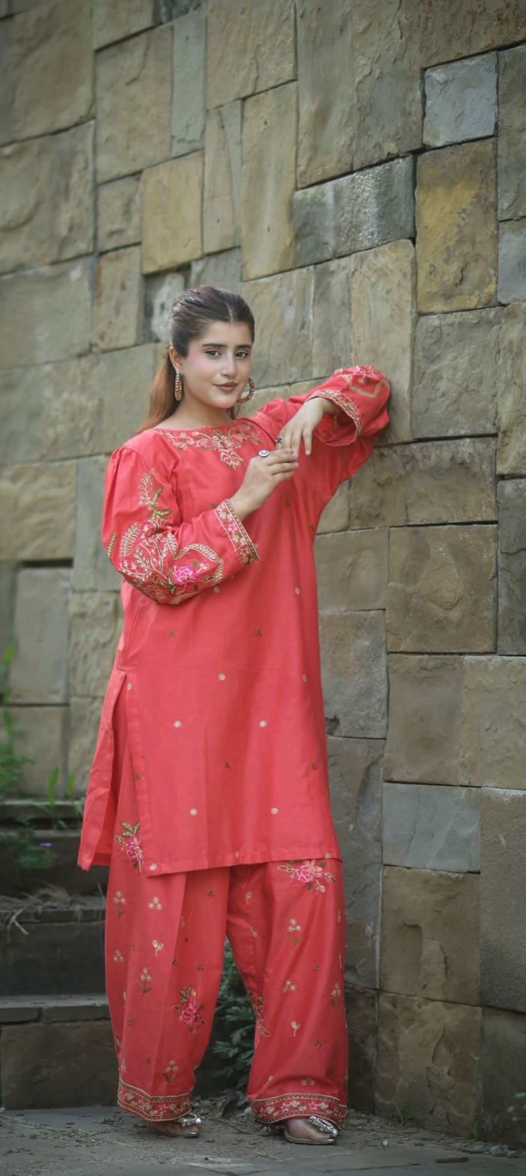 2-Piece Stitched Embroidered Dress Premium Quality