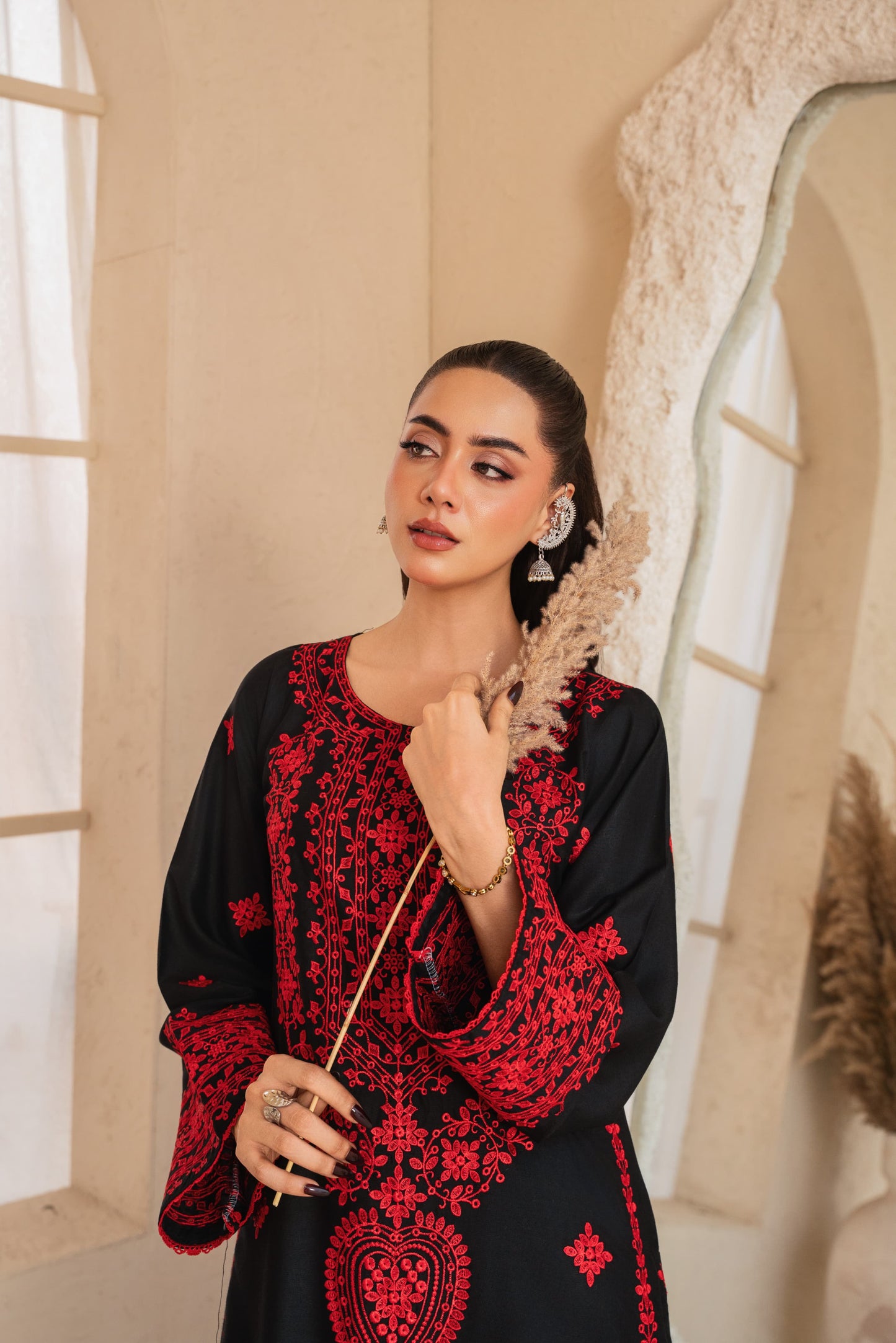 PREMIUM QUALITY 2-PIECE STICHED EMBROIDERED DRESS