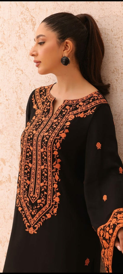 Premium Quality 2-Piece Stitched Embroidered Dress