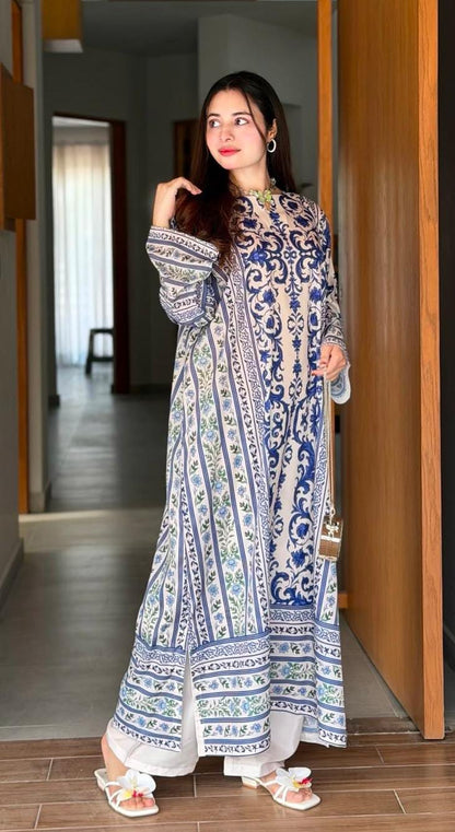 KAFTAN LONG LENGTH 2-PIECE STICHED DRESS PREMIUM QUALITY