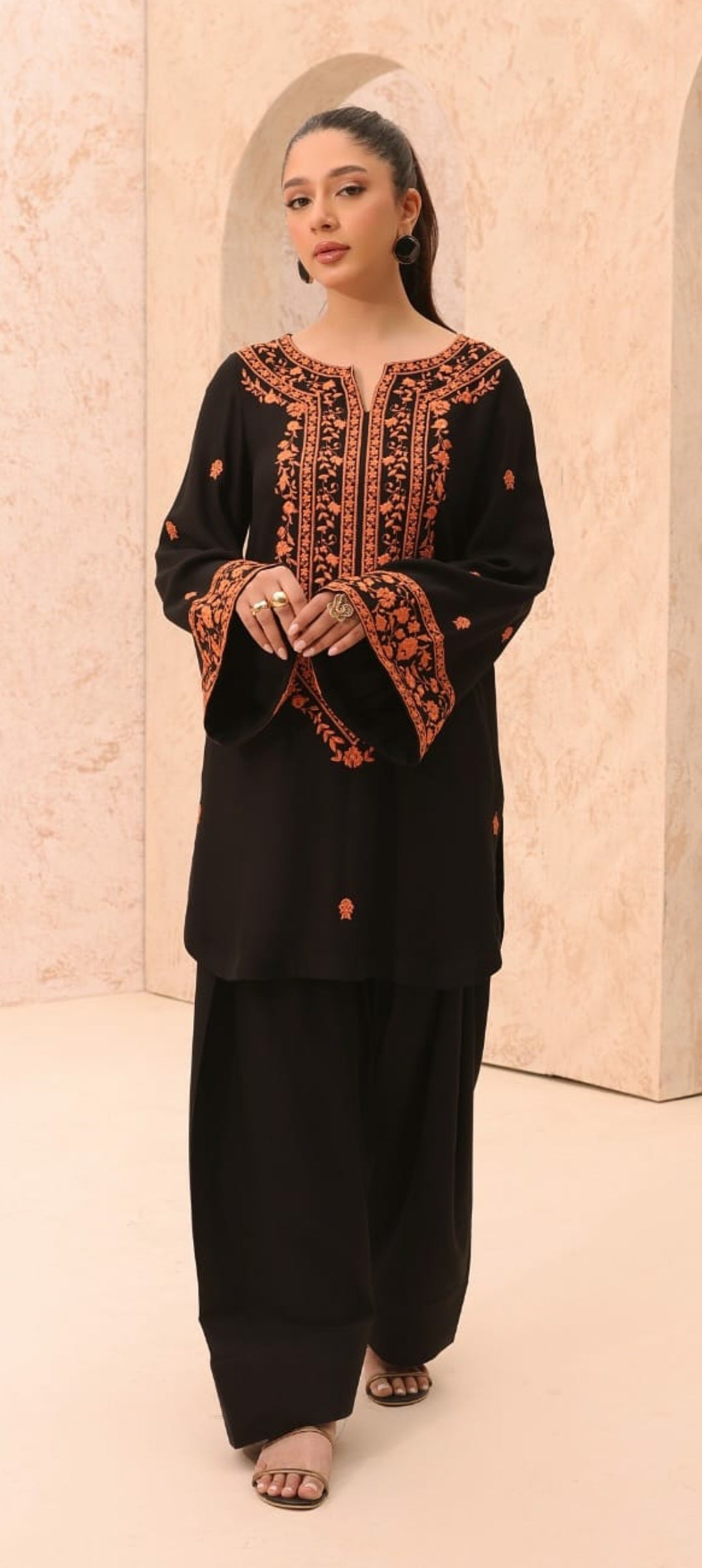 Premium Quality 2-Piece Stitched Embroidered Dress