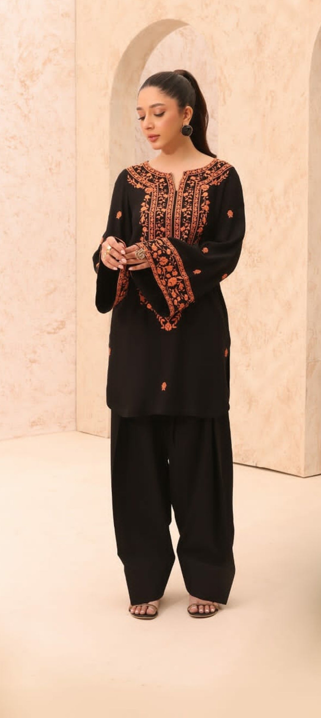 Premium Quality 2-Piece Stitched Embroidered Dress