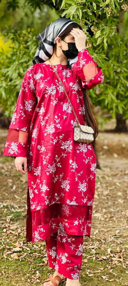 Premium Quality 2-Piece Stitched Long Length Printed Dress