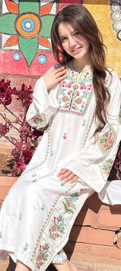 Long Length 2-Piece Stitched Embroidered Dress Premium Quality